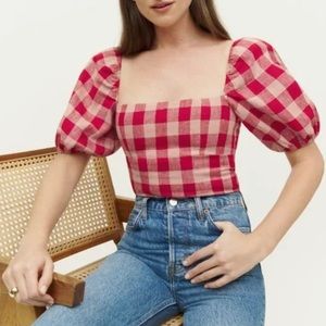 Reformation Arancini Linen Top